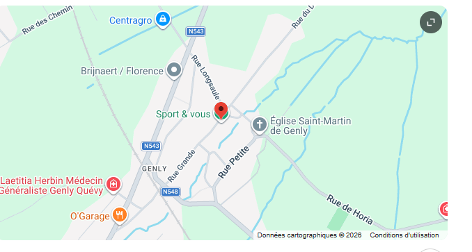 Carte — Functional Fitness Genly, Sport&Vous, Rue Grande 14, 7040 Genly